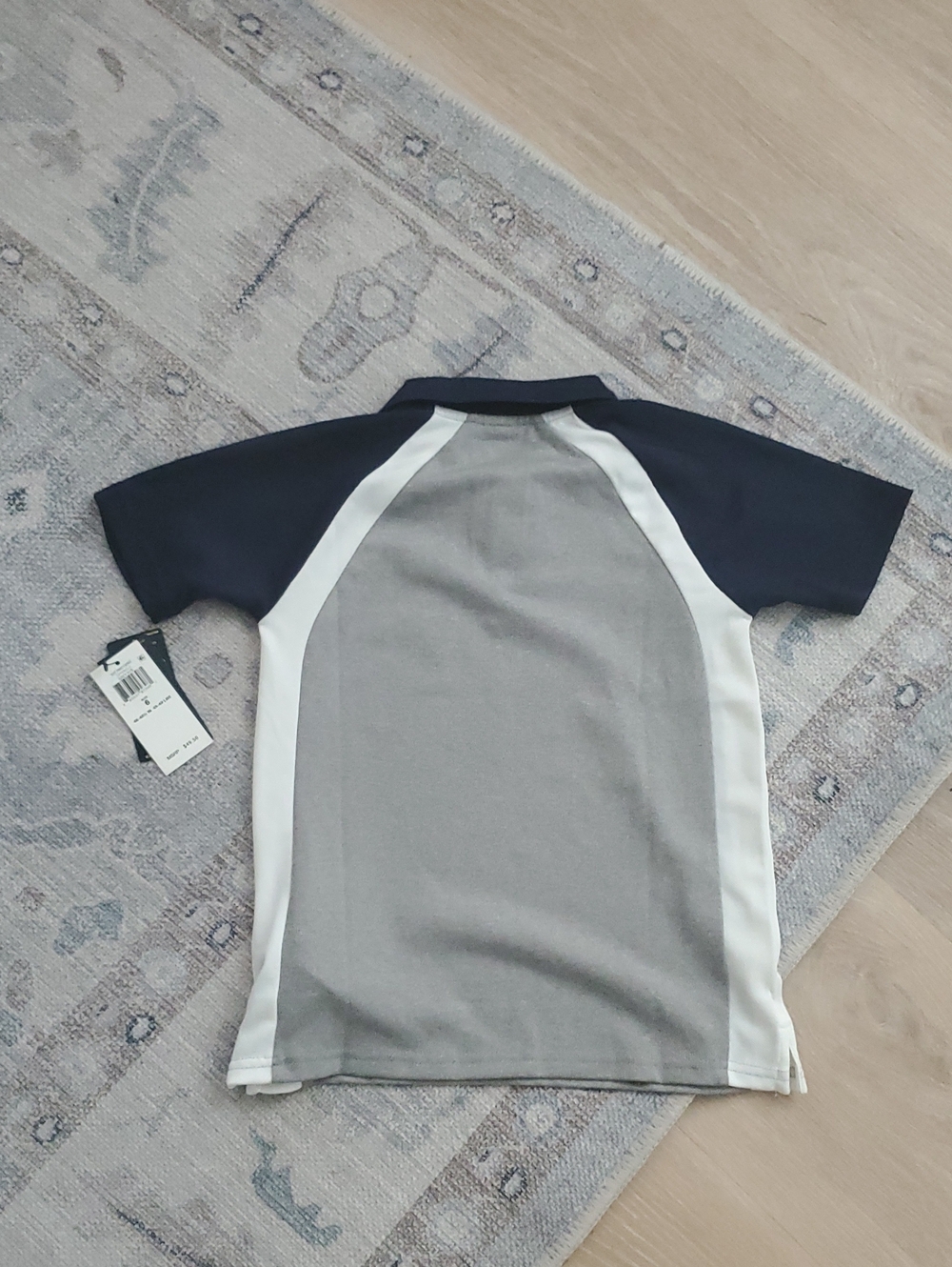 NWT Polo Ralph Lauren Boys Performance Polo Short Sleeve Navy Gray Shirt Top Sz6 - Picture 10 of 10